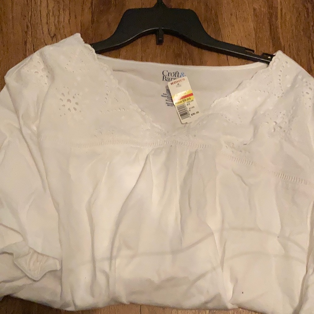 Croft&Barrow 4X Plus Size NEW Womens Blouse White